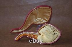 Eagle Claw Holding Skull Pipe Block Meerschaum-NEW With Case#887