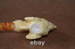 Eagle Claw Holding Skull Pipe Block Meerschaum-NEW With Case#887