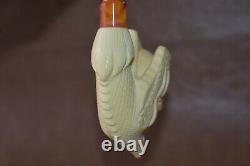 Eagle Claw Holding Skull Pipe Block Meerschaum-NEW With Case#887