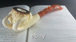 Eagle Claw meerschaum pipe, smoking pipe, hand carved pipe, block meerschaum