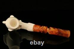 Eagle's Claw Hand Carved BLOCK Meerschaum Pipe with CASE 10415