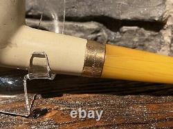 Early 14k Band Real Block Meerschaum Estate Tobacco Pipe Amber Stem Germany