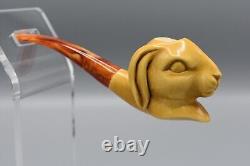 Easter Bunny Figure Pipe block Meerschaum Handmade New Custom Made Case#1704