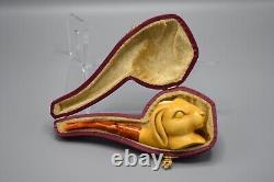 Easter Bunny Figure Pipe block Meerschaum Handmade New Custom Made Case#1704