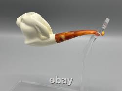 Easter Bunny Figure Pipe block Meerschaum Handmade New Custom Made Case#49