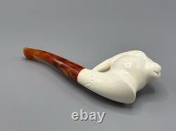 Easter Bunny Figure Pipe block Meerschaum Handmade New Custom Made Case#49