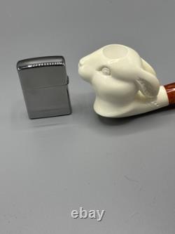 Easter Bunny Figure Pipe block Meerschaum Handmade New Custom Made Case#49