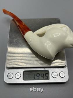 Easter Bunny Figure Pipe block Meerschaum Handmade New Custom Made Case#49