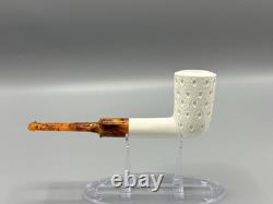 Ege Lattice Tall Chimney Pipe New Handmade block Meerschaum W Case#255