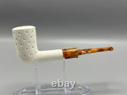Ege Lattice Tall Chimney Pipe New Handmade block Meerschaum W Case#255