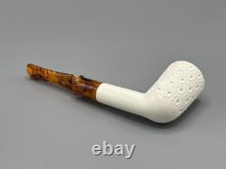 Ege Lattice Tall Chimney Pipe New Handmade block Meerschaum W Case#255