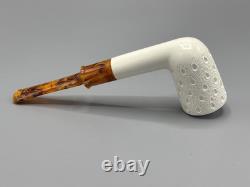 Ege Lattice Tall Chimney Pipe New Handmade block Meerschaum W Case#255