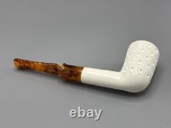 Ege Lattice Tall Chimney Pipe New Handmade block Meerschaum W Case#255