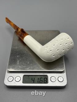 Ege Lattice Tall Chimney Pipe New Handmade block Meerschaum W Case#255