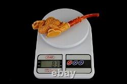 Elaborately Carved Chinese Dragon Pipe new-block Meerschaum Handmade W Case#540