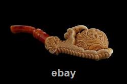 Elaborately Carved Claw Holding Egg Pipe Block Meerschaum-NEW With Case#210