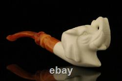 Elephant Block Meerschaum Pipe with custom case M1595