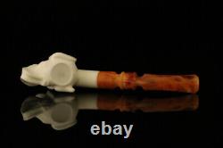 Elephant Block Meerschaum Pipe with custom case M1595