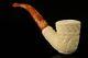 Embossed Dublin Hand Carved Block Meerschaum Pipe With Custom Case 10340