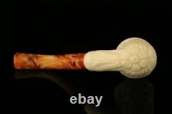 Embossed Dublin Hand Carved Block Meerschaum Pipe with custom CASE 10340