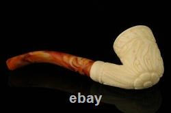 Embossed Dublin Hand Carved Block Meerschaum Pipe with custom CASE 10340