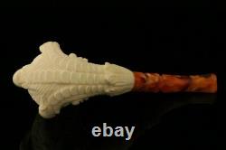 Embossed Eagle's Claw Block Meerschaum Pipe with custom CASE 11829