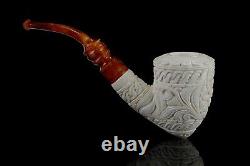 Erdogan EGE Deep Carving Pickaxe Pipe Handmade New Block Meerschaum W Case#1112