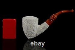 Erdogan EGE Deep Carving Pickaxe Pipe Handmade New Block Meerschaum W Case#1112