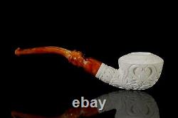 Erdogan EGE Deep Carving Pot Pipe Handmade New Block Meerschaum W Case#352