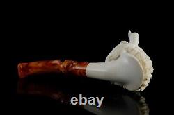 Erdogan Ege Angry Viking Head Pipe New Block Meerschaum Handmade W Case#1306