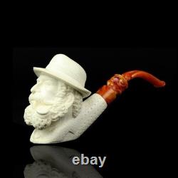 Erdogan Ege Fisherman Figure Pipe New Block Meerschaum W Case#611