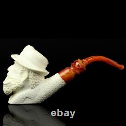 Erdogan Ege Fisherman Figure Pipe New Block Meerschaum W Case#611