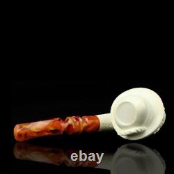 Erdogan Ege Fisherman Figure Pipe New Block Meerschaum W Case#611