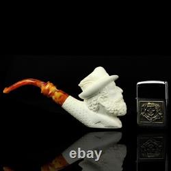 Erdogan Ege Fisherman Figure Pipe New Block Meerschaum W Case#611