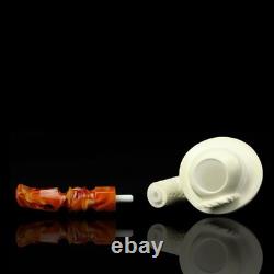 Erdogan Ege Fisherman Figure Pipe New Block Meerschaum W Case#611
