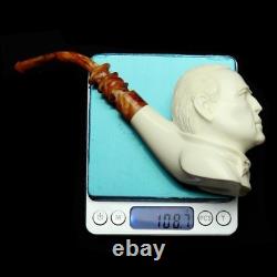 Erdogan Ege GOD FATHER Figure Pipe New Block Meerschaum W Case#987