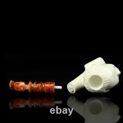 Erdogan Ege GOD FATHER Figure Pipe New Block Meerschaum W Case#987