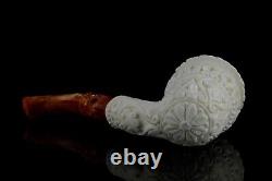 Erdogan Ege Ornate Topkapi Calabash Pipe Handmade New Block Meerschaum Case#1388