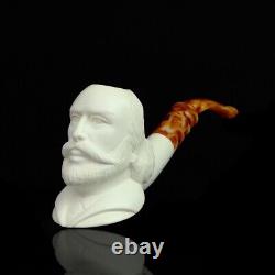 Erdogan Ege SHAKESPEARE Head Pipe New Block Meerschaum W Case#2