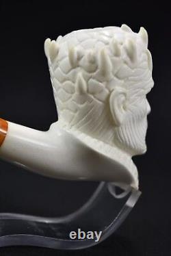 Erdogan Ege WHITE WALKER Head Pipe New Block Meerschaum W Case#369