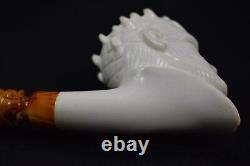 Erdogan Ege WHITE WALKER Head Pipe New Block Meerschaum W Case#369