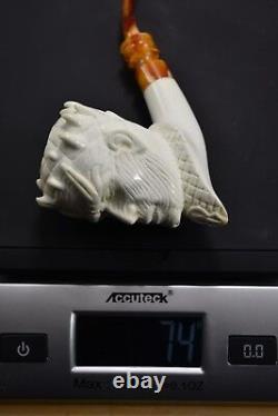 Erdogan Ege WHITE WALKER Head Pipe New Block Meerschaum W Case#369