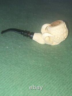 Estate TEKIN Ornate Large Claw Pipe BLOCK MEERSCHAUM-HAND CARVED NO CASE