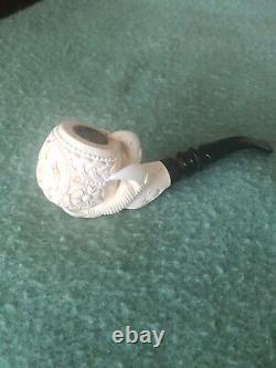 Estate TEKIN Ornate Large Claw Pipe BLOCK MEERSCHAUM-HAND CARVED NO CASE