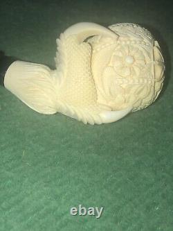 Estate TEKIN Ornate Large Claw Pipe BLOCK MEERSCHAUM-HAND CARVED NO CASE