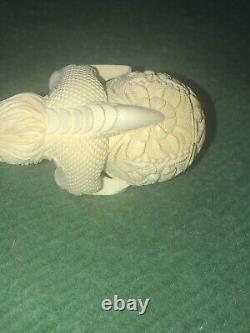 Estate TEKIN Ornate Large Claw Pipe BLOCK MEERSCHAUM-HAND CARVED NO CASE