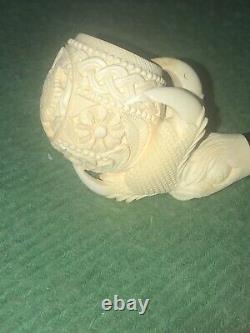 Estate TEKIN Ornate Large Claw Pipe BLOCK MEERSCHAUM-HAND CARVED NO CASE