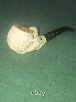 Estate TEKIN Ornate Large Claw Pipe BLOCK MEERSCHAUM-HAND CARVED NO CASE