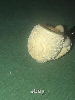 Estate TEKIN Ornate Large Claw Pipe BLOCK MEERSCHAUM-HAND CARVED NO CASE