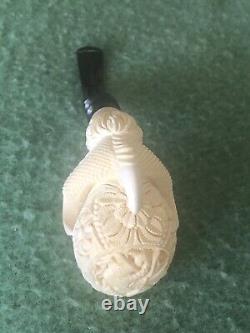 Estate TEKIN Ornate Large Claw Pipe BLOCK MEERSCHAUM-HAND CARVED NO CASE